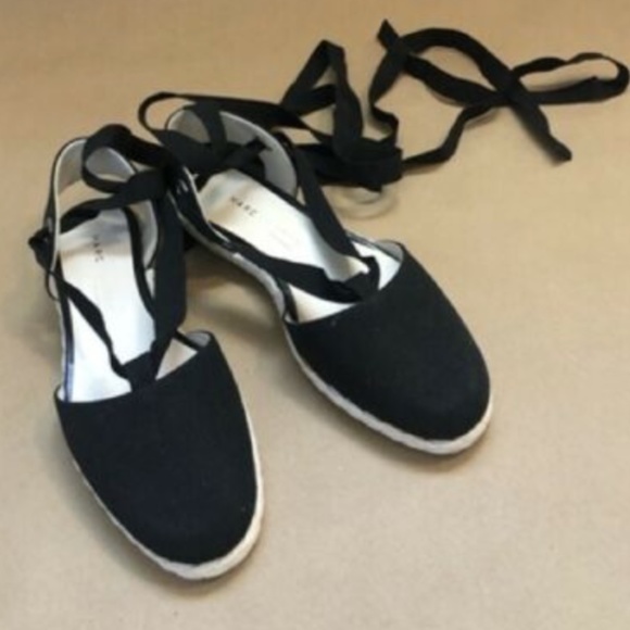 NEW flat black Marc Jacobs shoes sandals Espadrilles size 6.5 - Picture 1 of 5